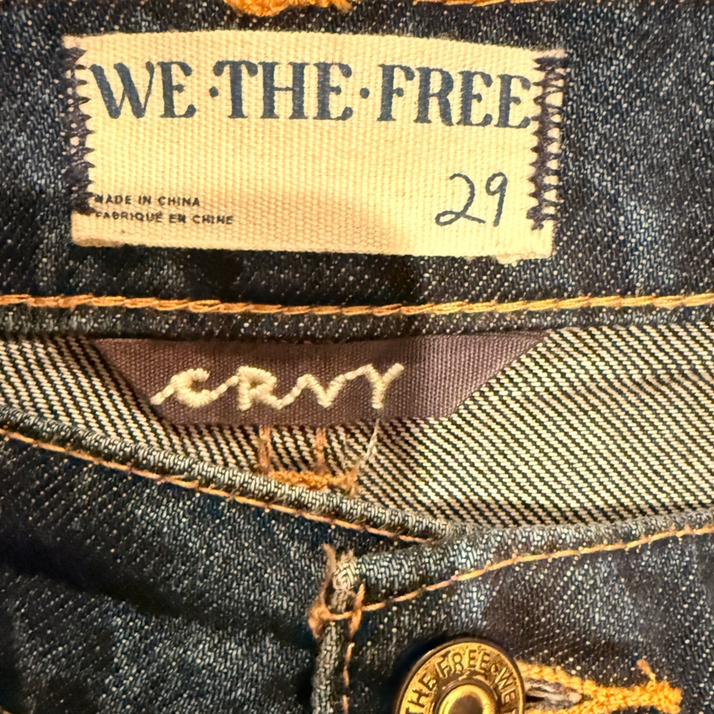 We The Free High-Rise Wide Leg Jeans - Dark Blue - Picture 4 of 5